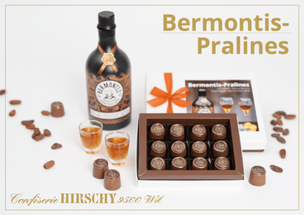 Die Bermontis-Pralinen, eine Zusammenarbeit von Toggenburg Distillery und Confiserie Hirschy - geniale Geschmackssymphonie